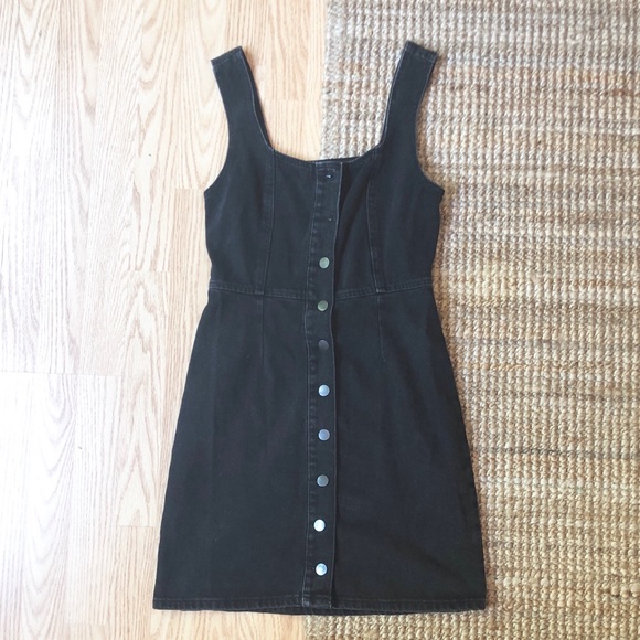 urban outfitters black denim dress